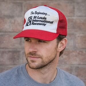 Vintage St Louis International Raceway Trucker Hat New Era USA Mesh Snapback Cap